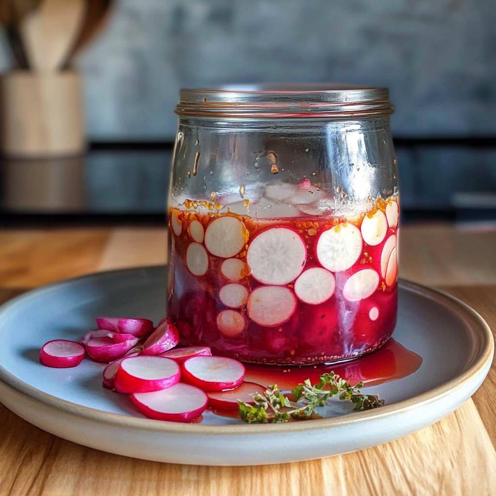 Recipe preparation for Refrigerator Pickled Radishes