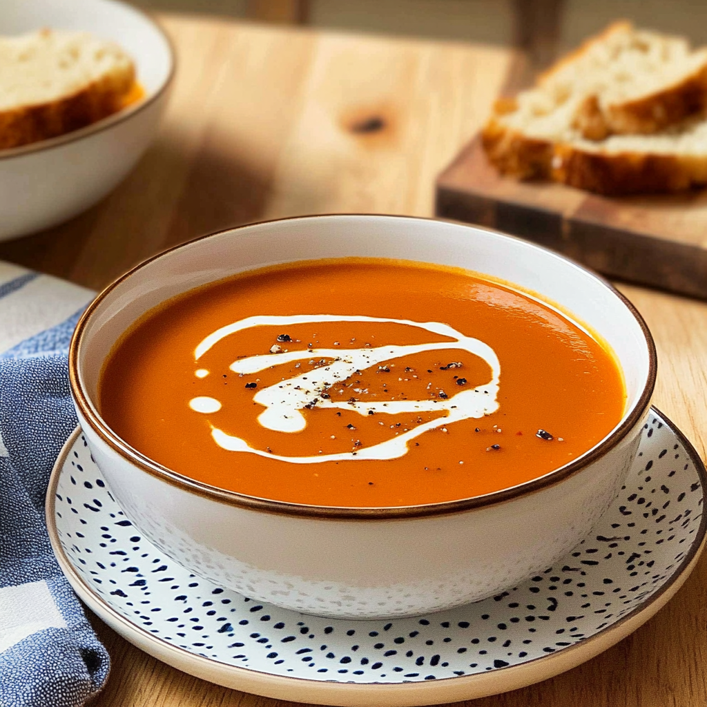 Recipe preparation for Roasted Red Pepper Soup