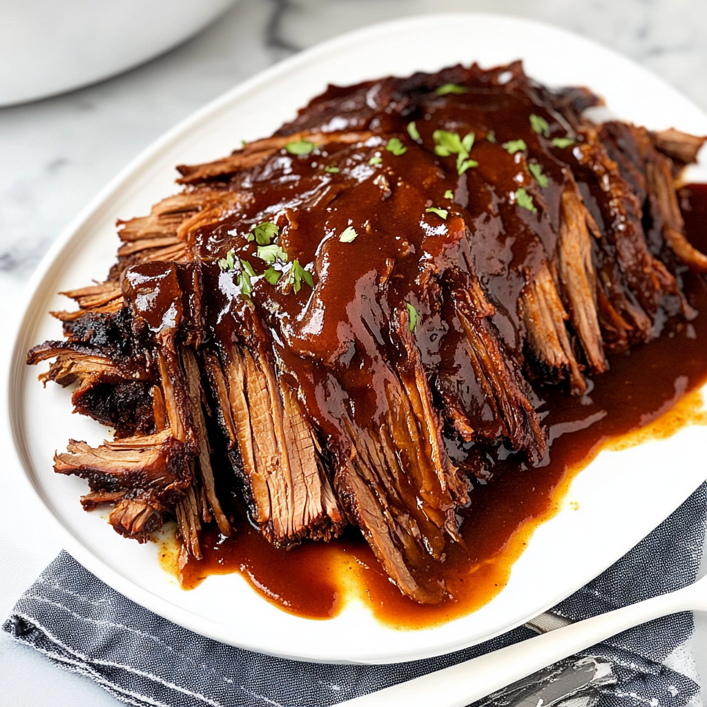 Recipe preparation for Slow Cooker BBQ Beef Brisket