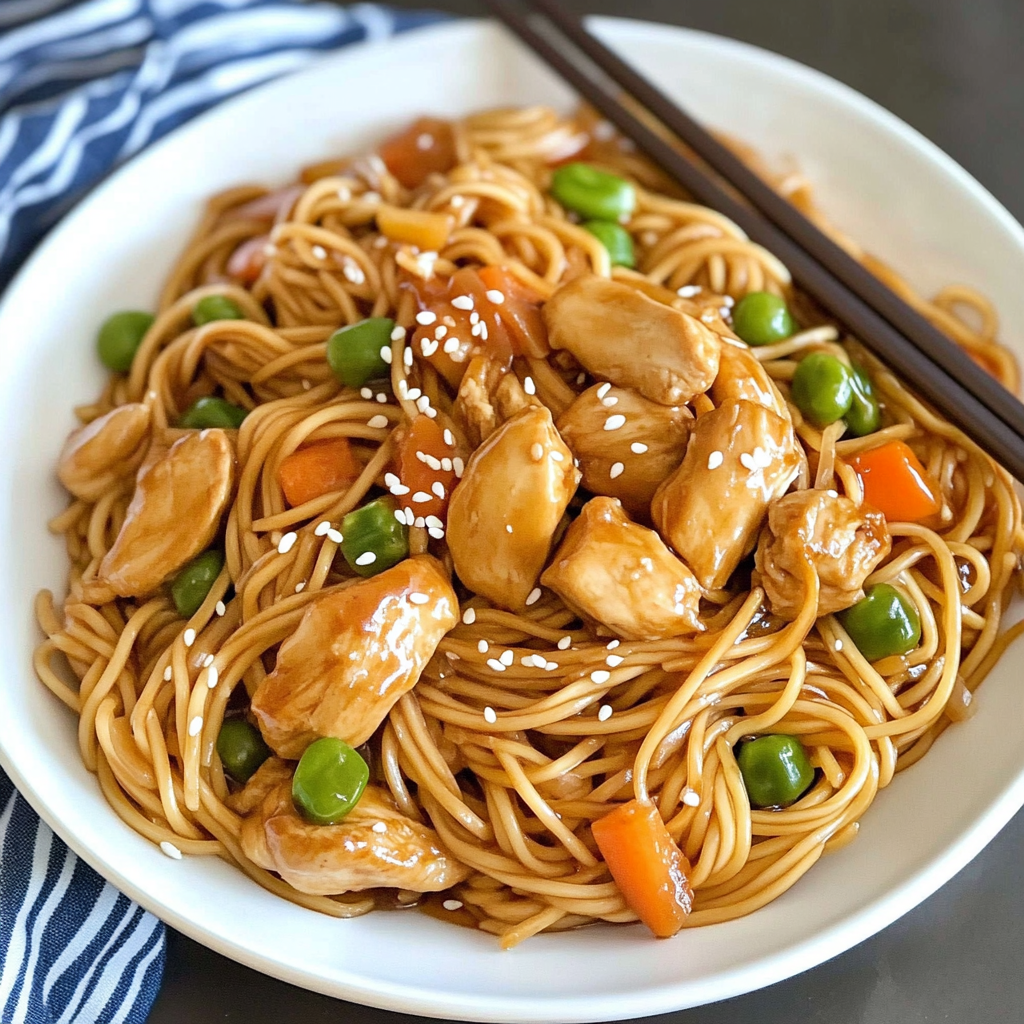 Recipe preparation for Chicken Teriyaki Noodles