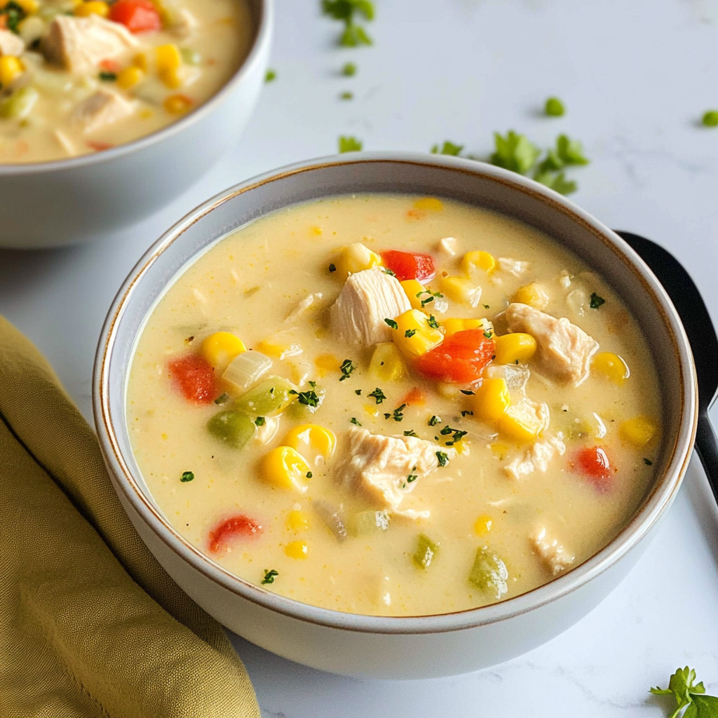 Recipe preparation for Crockpot Chicken Corn Chowder