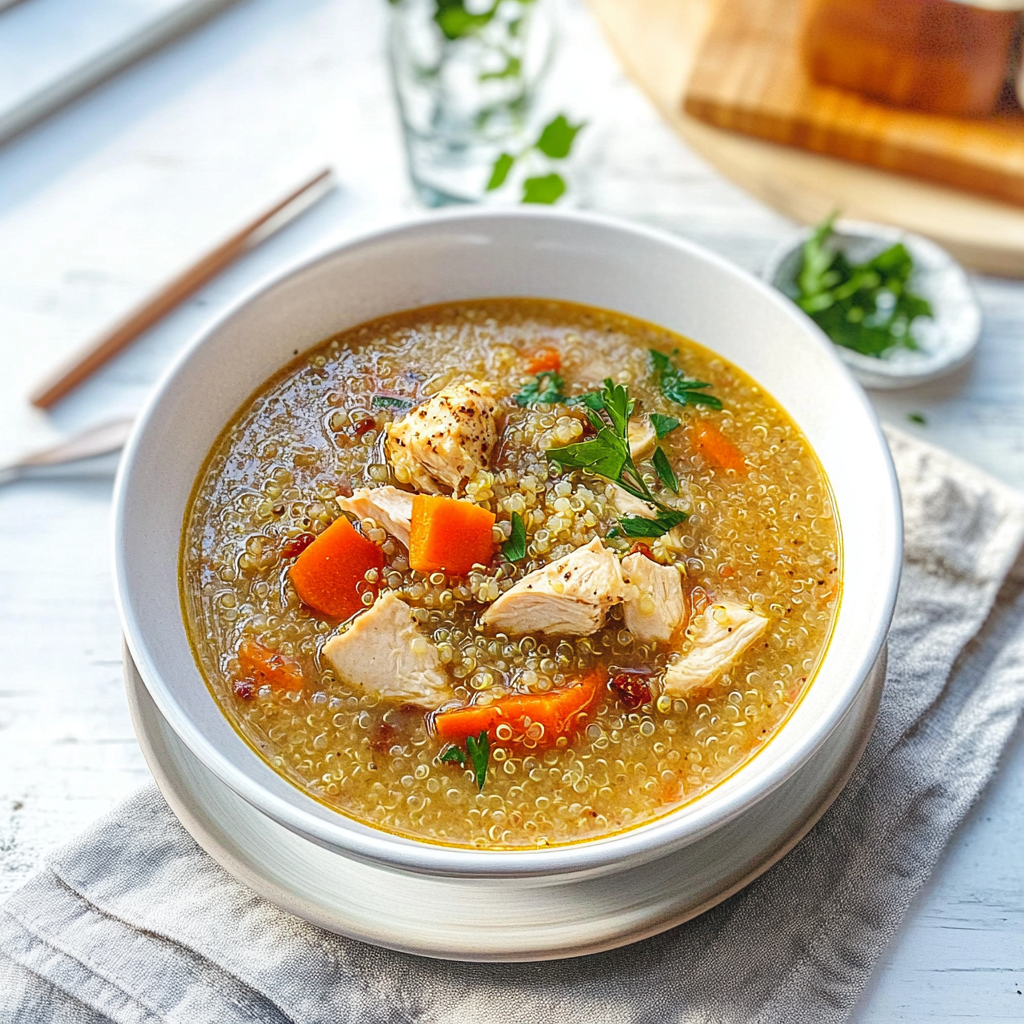 Recipe preparation for Chicken Quinoa Soup