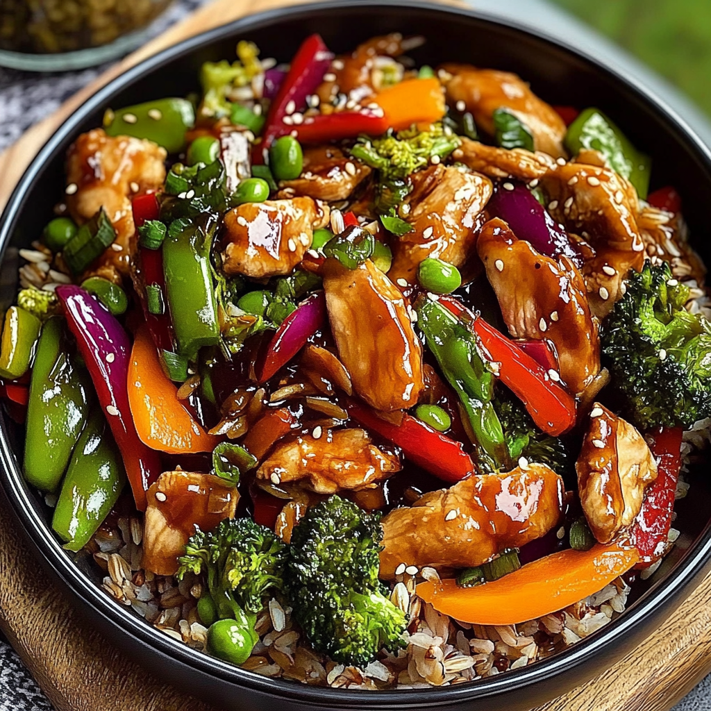 Recipe preparation for Next-Level Teriyaki Chicken Stir-Fry with Rainbow Veggies & Wild Rice