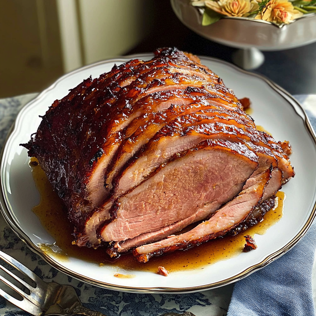 Recipe preparation for Slow Cooker Ham with Spiced Honey Glaze