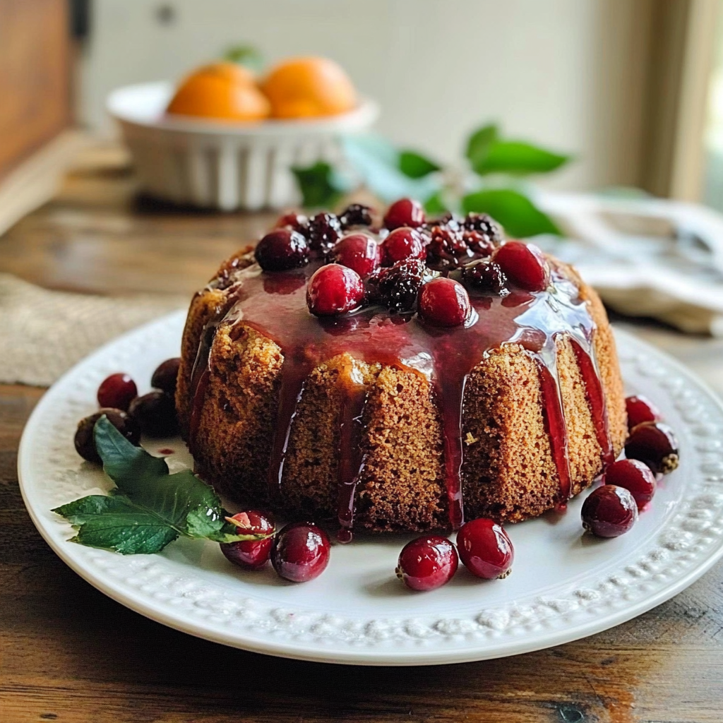 Recipe preparation for Cranberry Cake with Orange Glaze