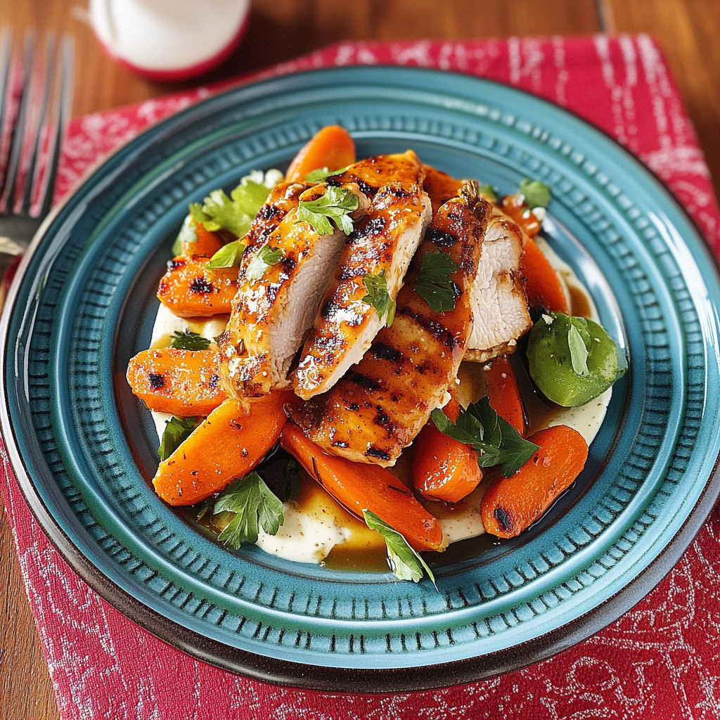 Recipe preparation for Harissa Honey Chicken with Fennel & Carrots