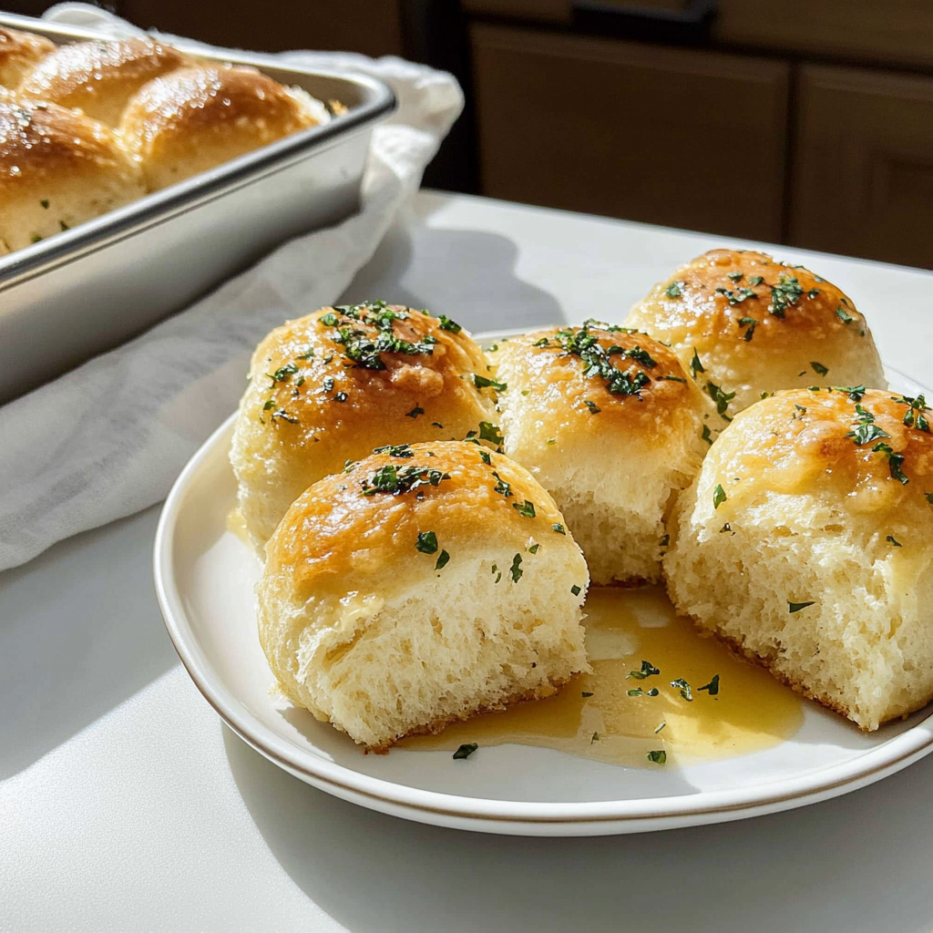 Recipe preparation for garlic herb dinner rolls