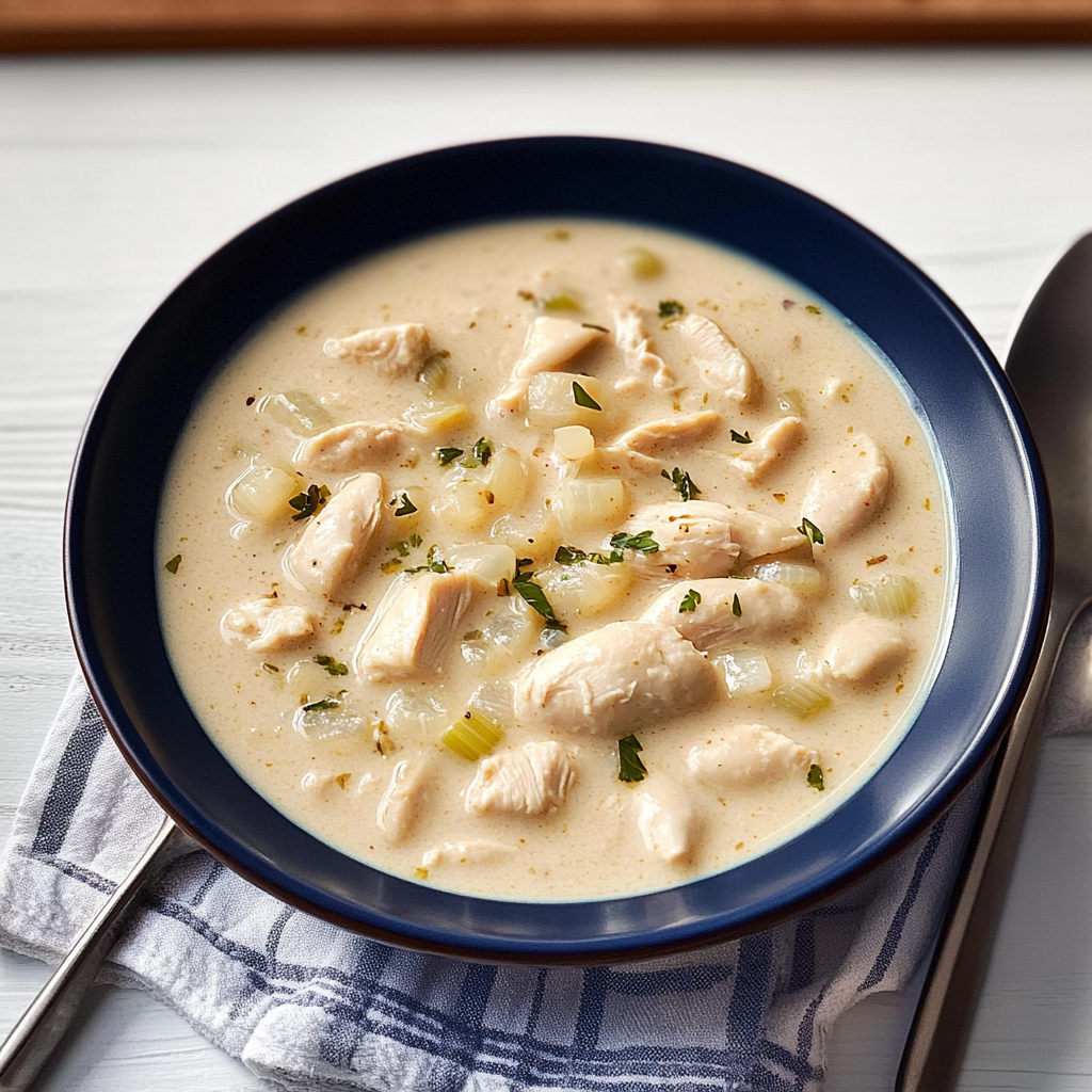 Recipe preparation for creamy white chili with chicken