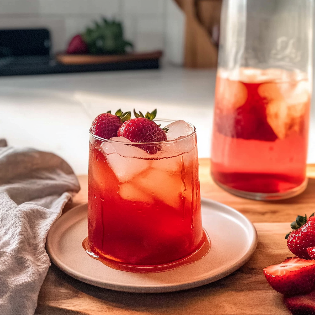 Recipe preparation for Strawberry Sweet Tea