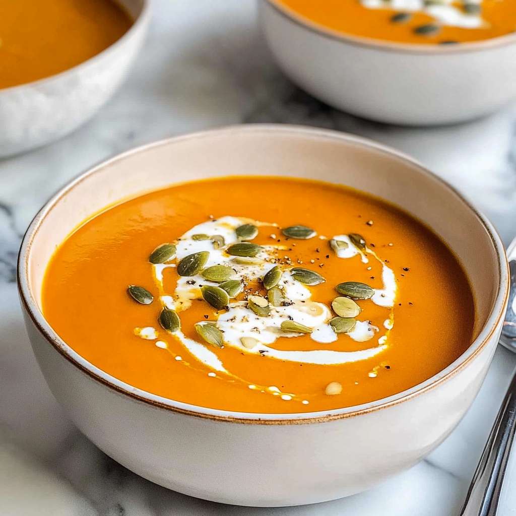 Recipe preparation for Easy Fall Roasted Pumpkin Soup