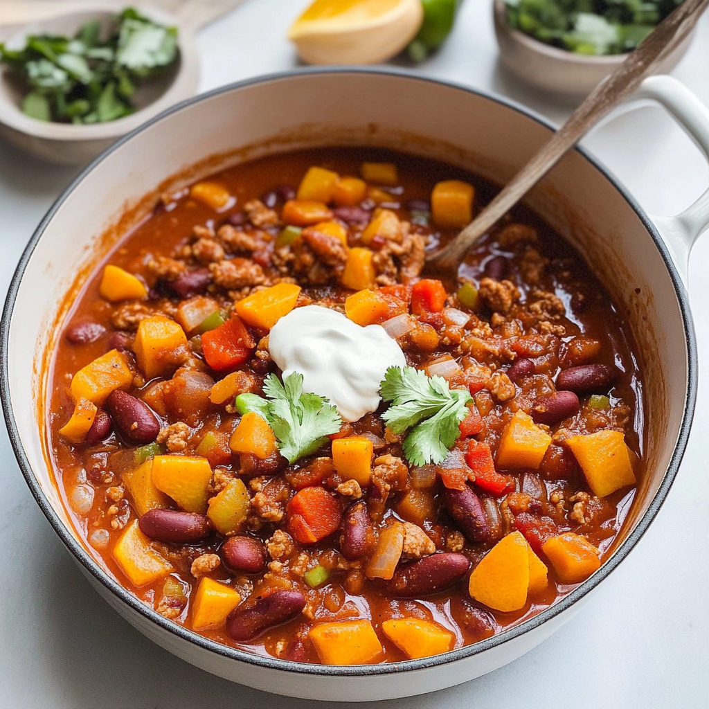 Recipe preparation for Turkey and Butternut Squash Chili
