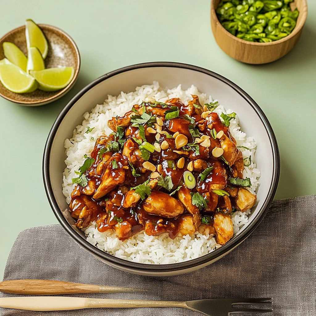 Recipe preparation for Easy Sweet Chili Chicken Bowl Recipe