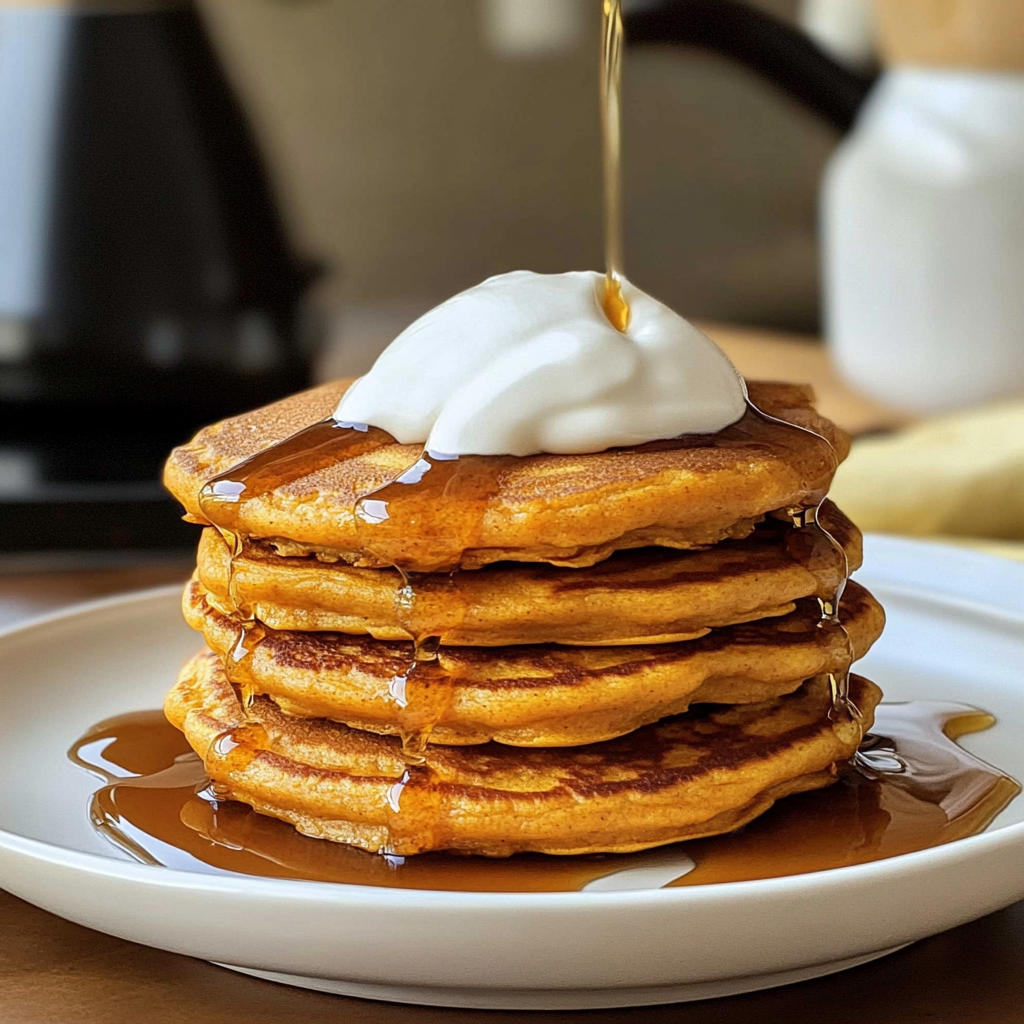 Recipe preparation for Fluffy Sweet Potato Pancakes