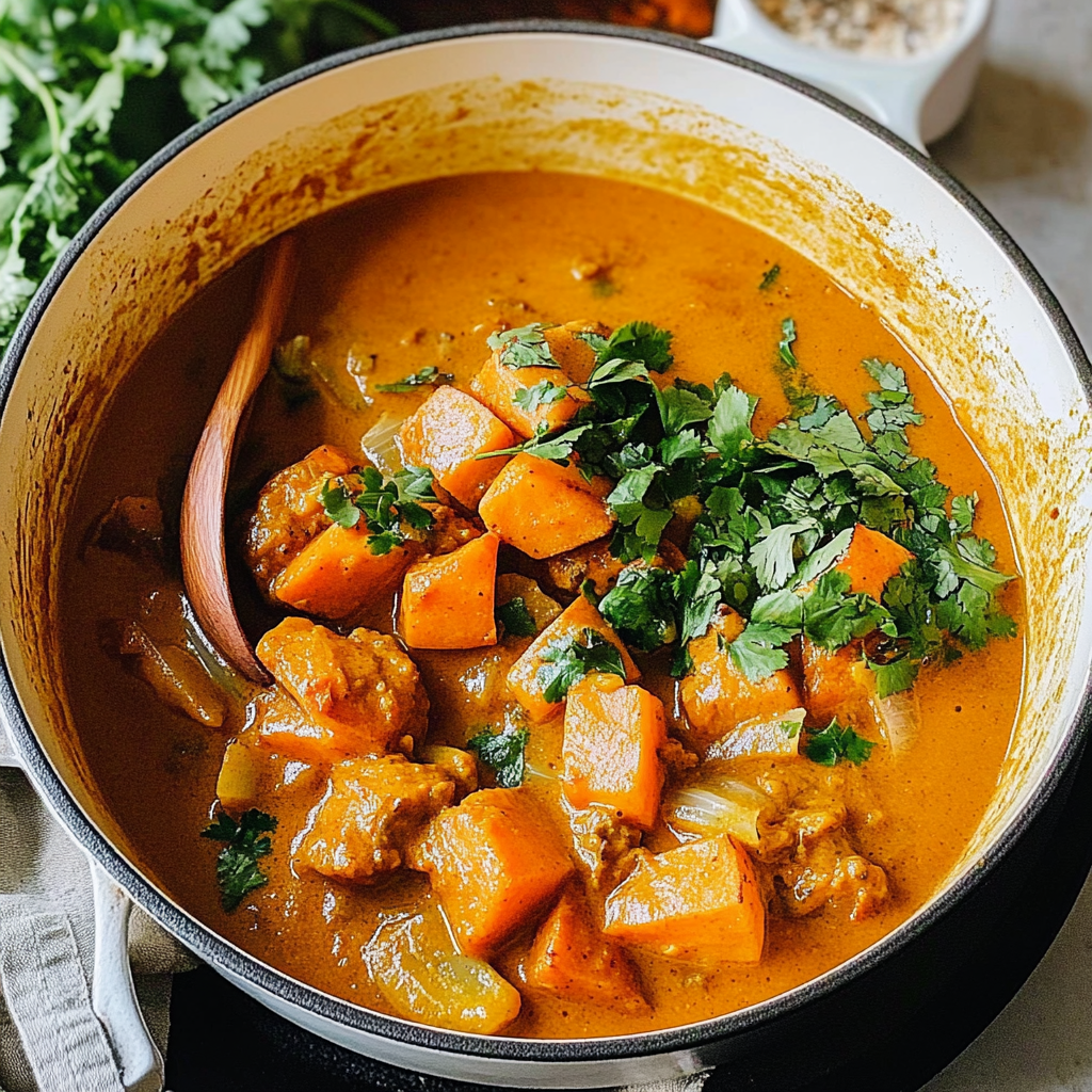 Recipe preparation for Sweet Potato Curry
