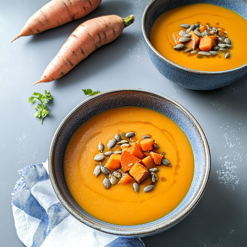Recipe preparation for Sweet Potato & Carrot Soup