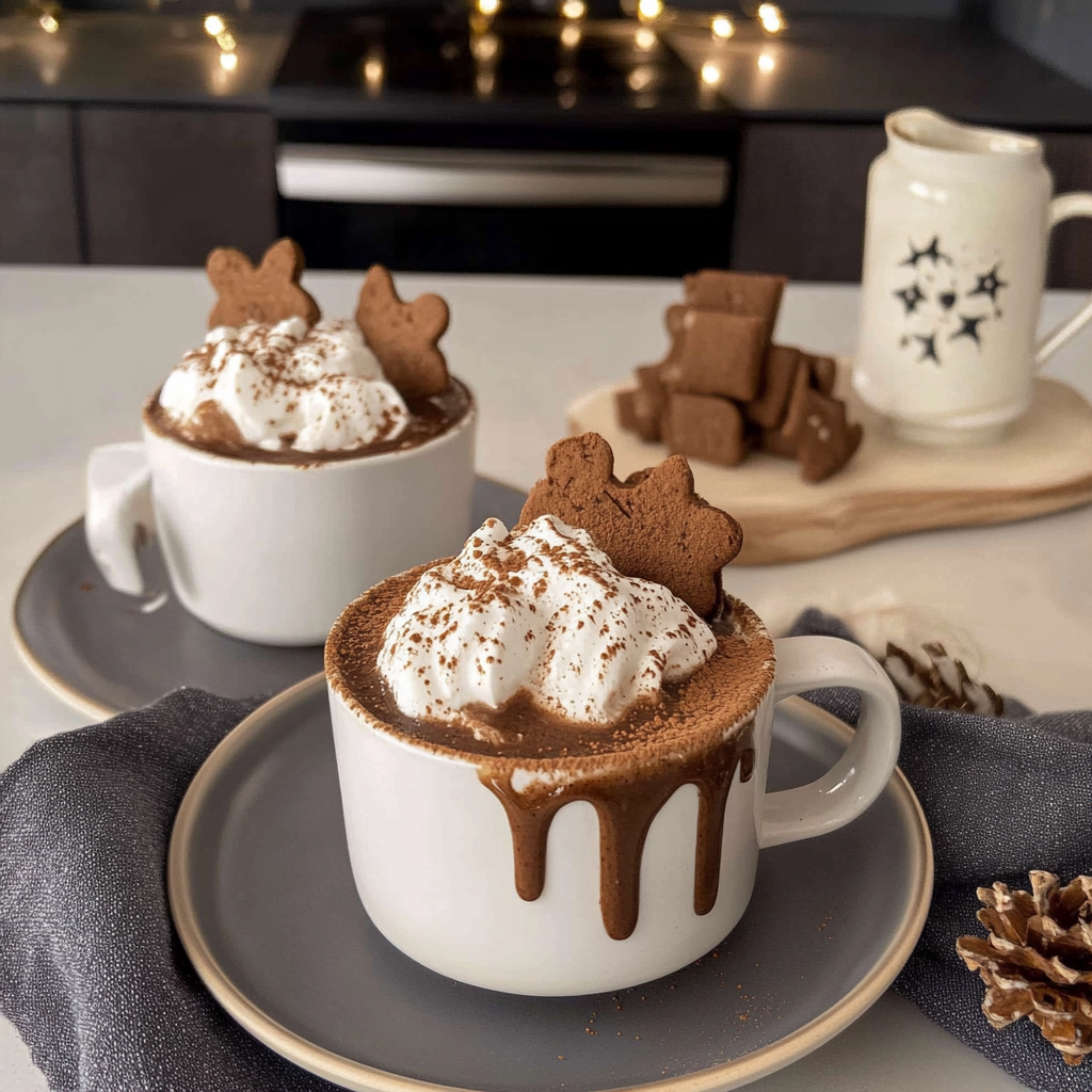 Recipe preparation for Gingerbread Hot Cocoa with Molasses