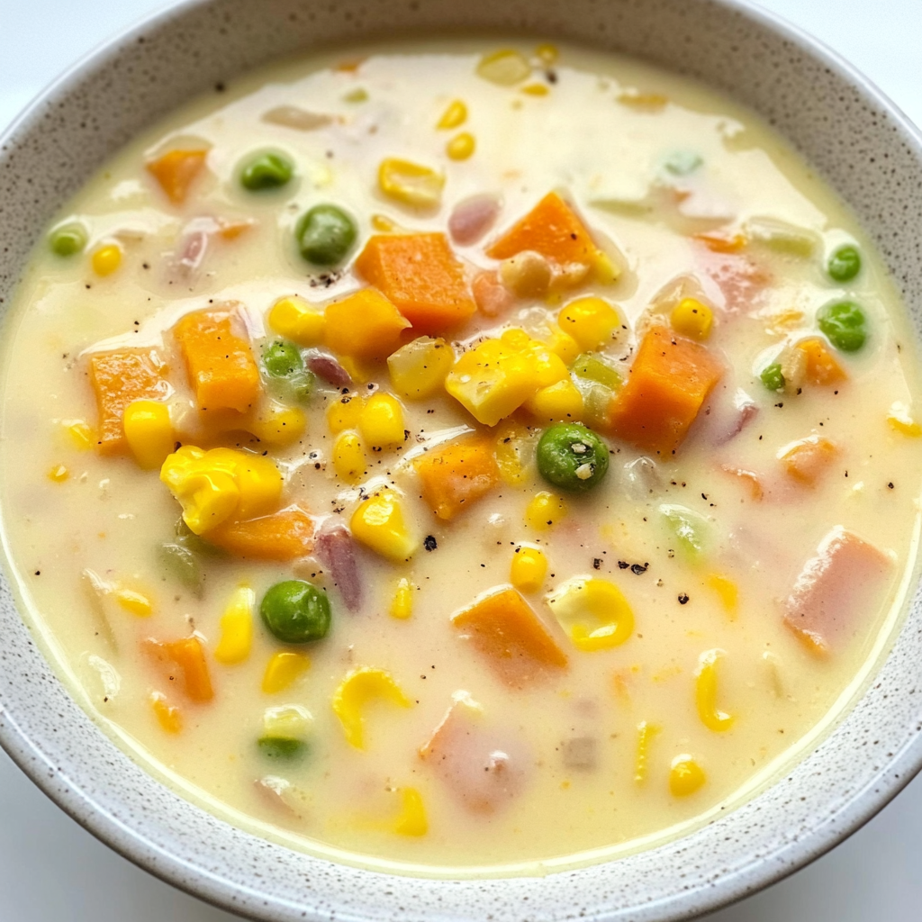 Recipe preparation for Sweet Potato Corn Chowder