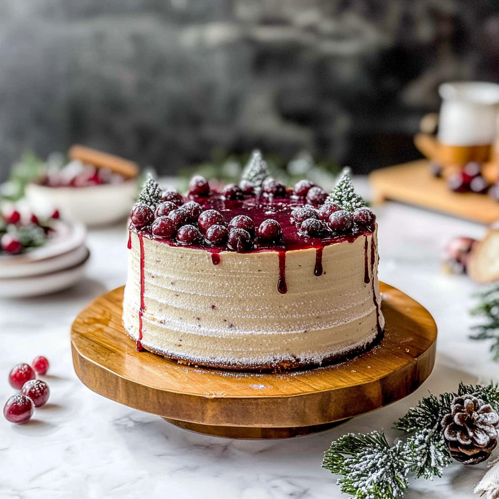Recipe preparation for Cranberry Christmas Cake