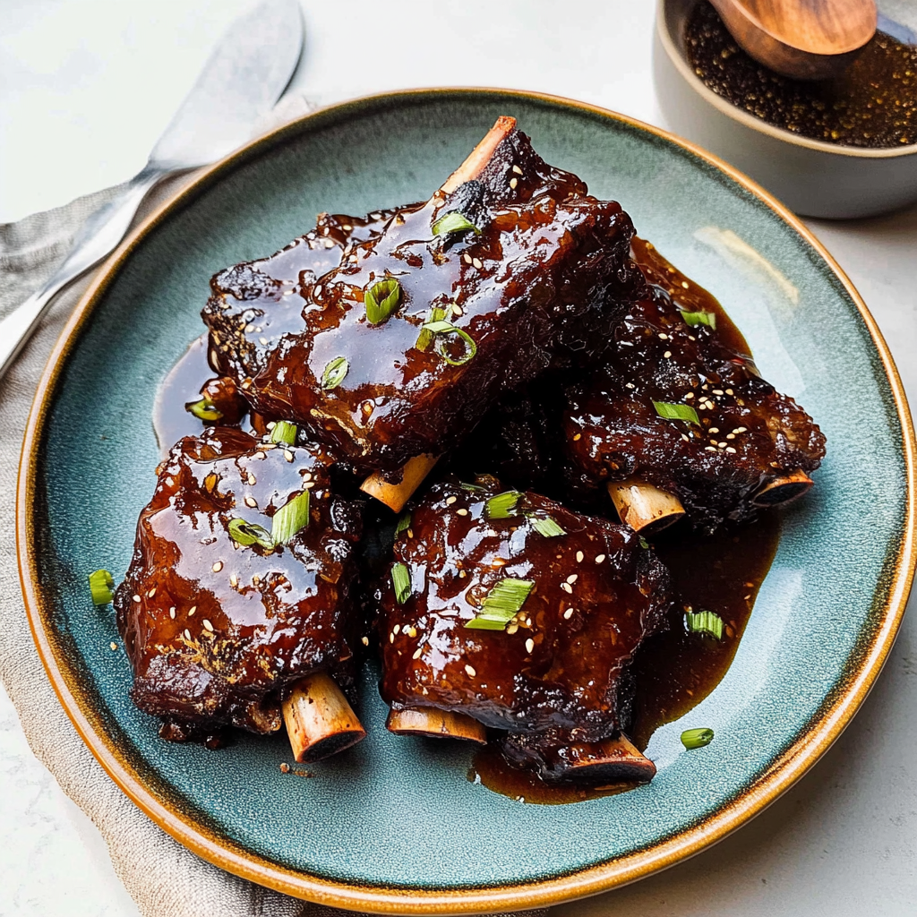 Recipe preparation for Honey Garlic Short Ribs with Star Anise
