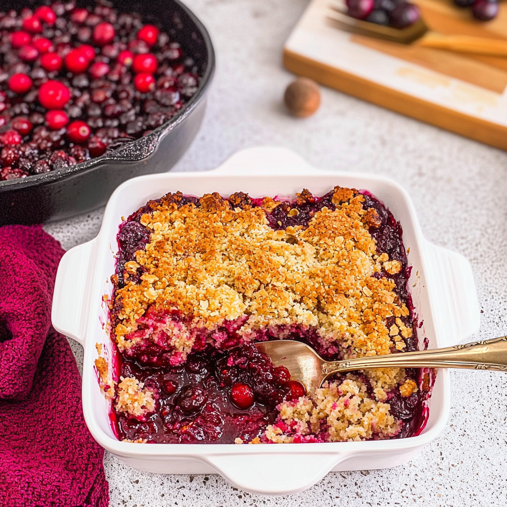 Recipe preparation for Cranberry Dump Cake
