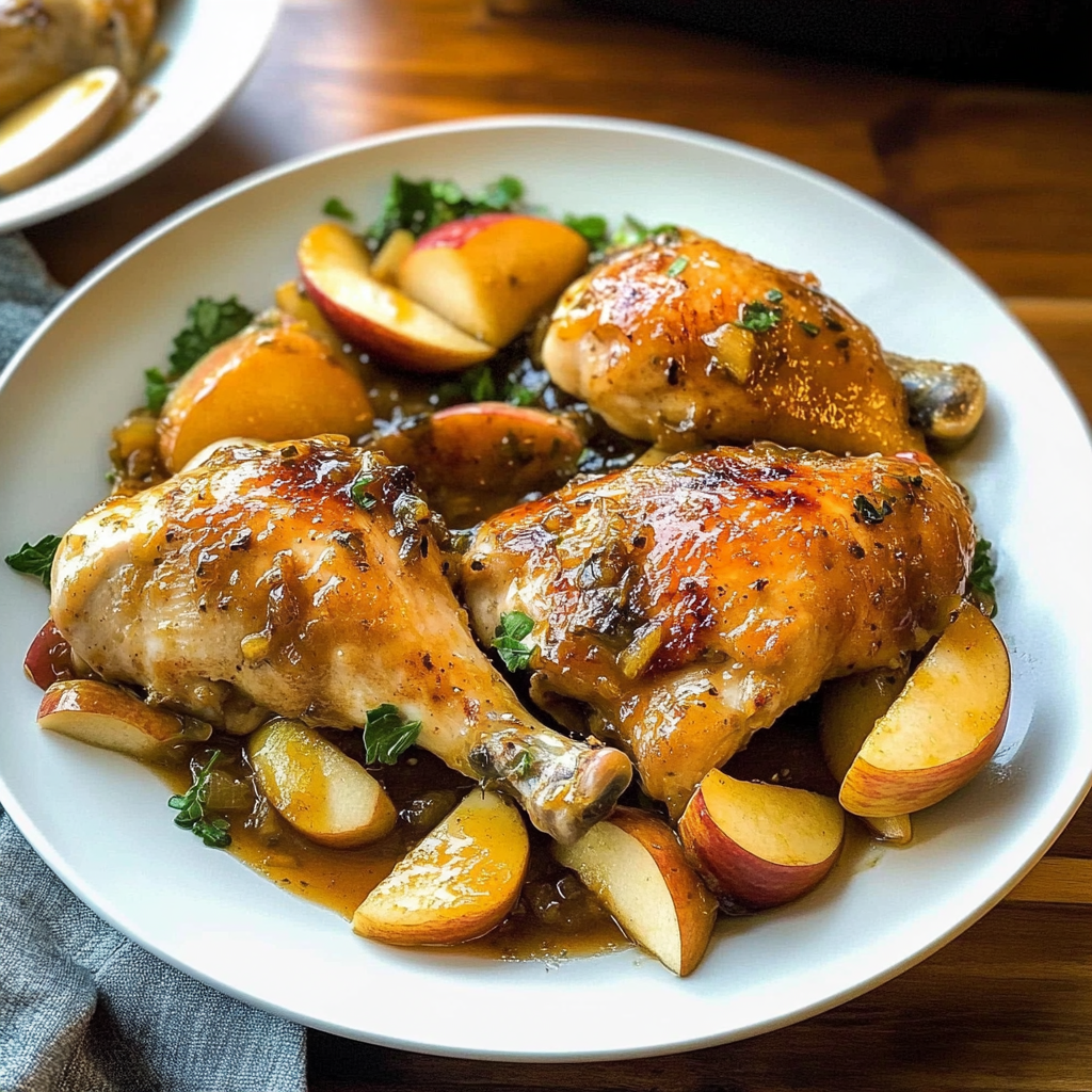 Recipe preparation for 30 minute Apple Cider Glazed Chicken Skillet