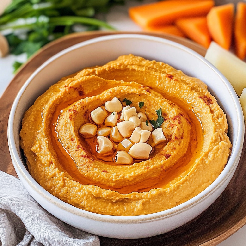 Recipe preparation for Pumpkin Hummus
