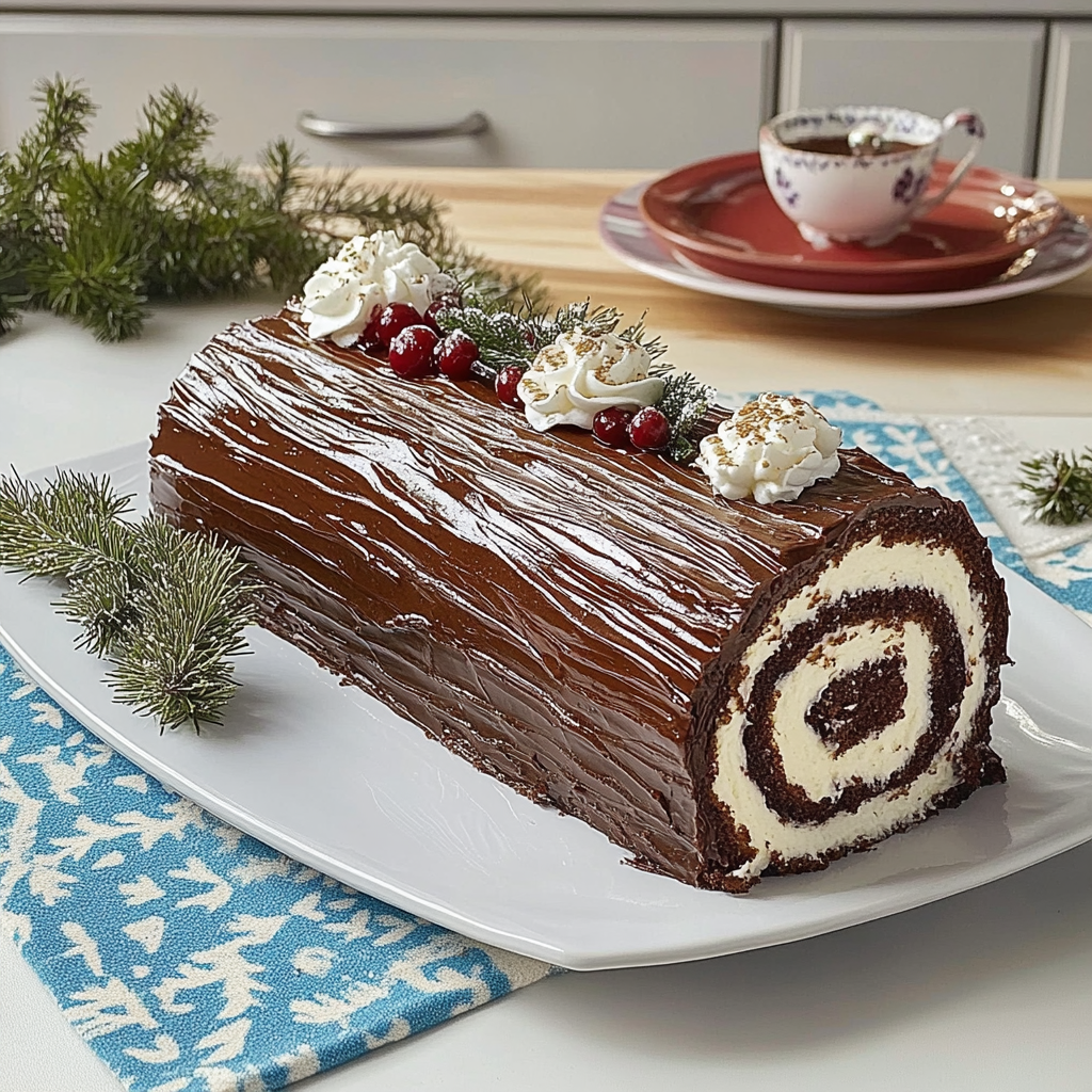 Recipe preparation for yule log cake