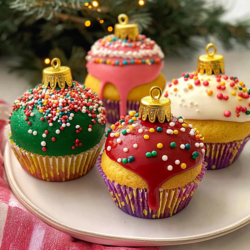 Recipe preparation for Christmas Ornament Cupcakes