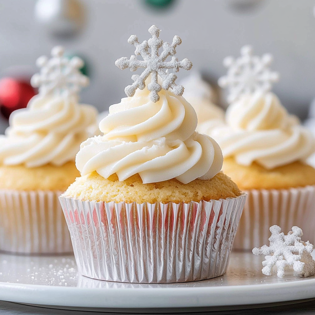 Recipe preparation for White Christmas Cupcakes