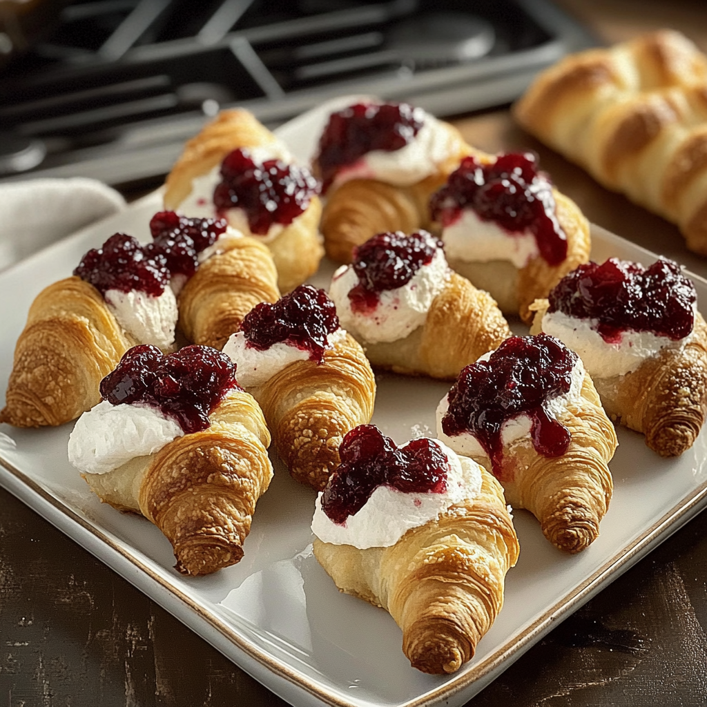 Recipe preparation for Cranberry Cream Cheese Crescent Bites