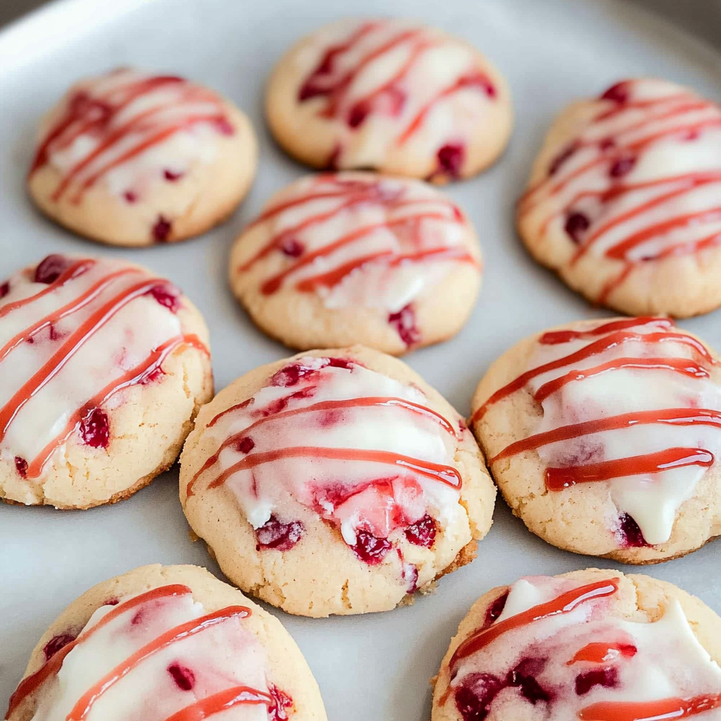 Recipe preparation for Soft cream cheese cherry almond cookies