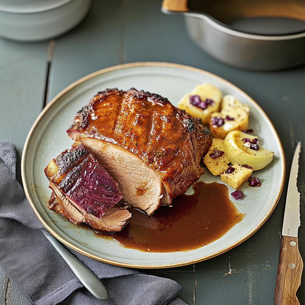 Recipe preparation for German pork roast