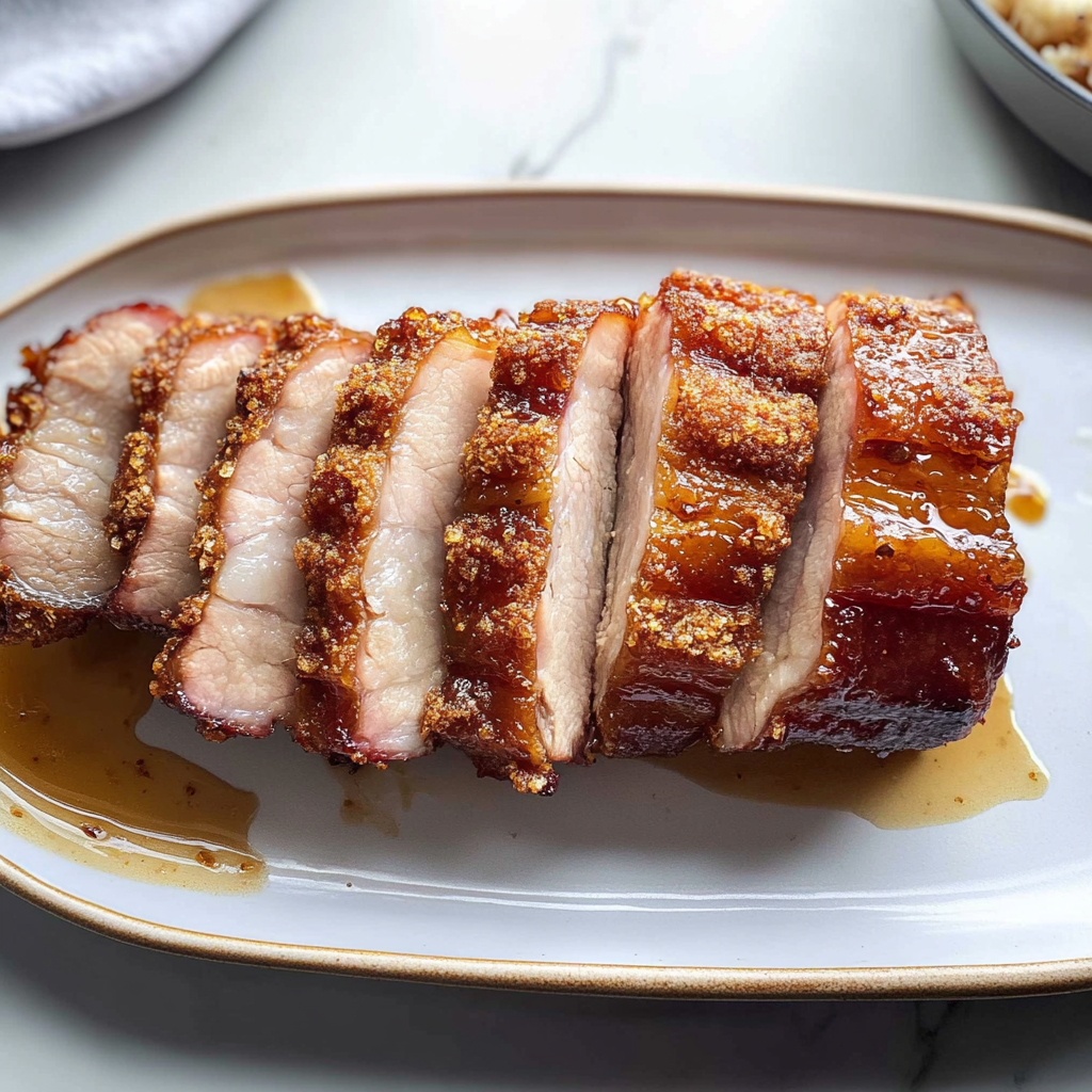 Recipe preparation for Crispy Pork Belly Slices with Cider