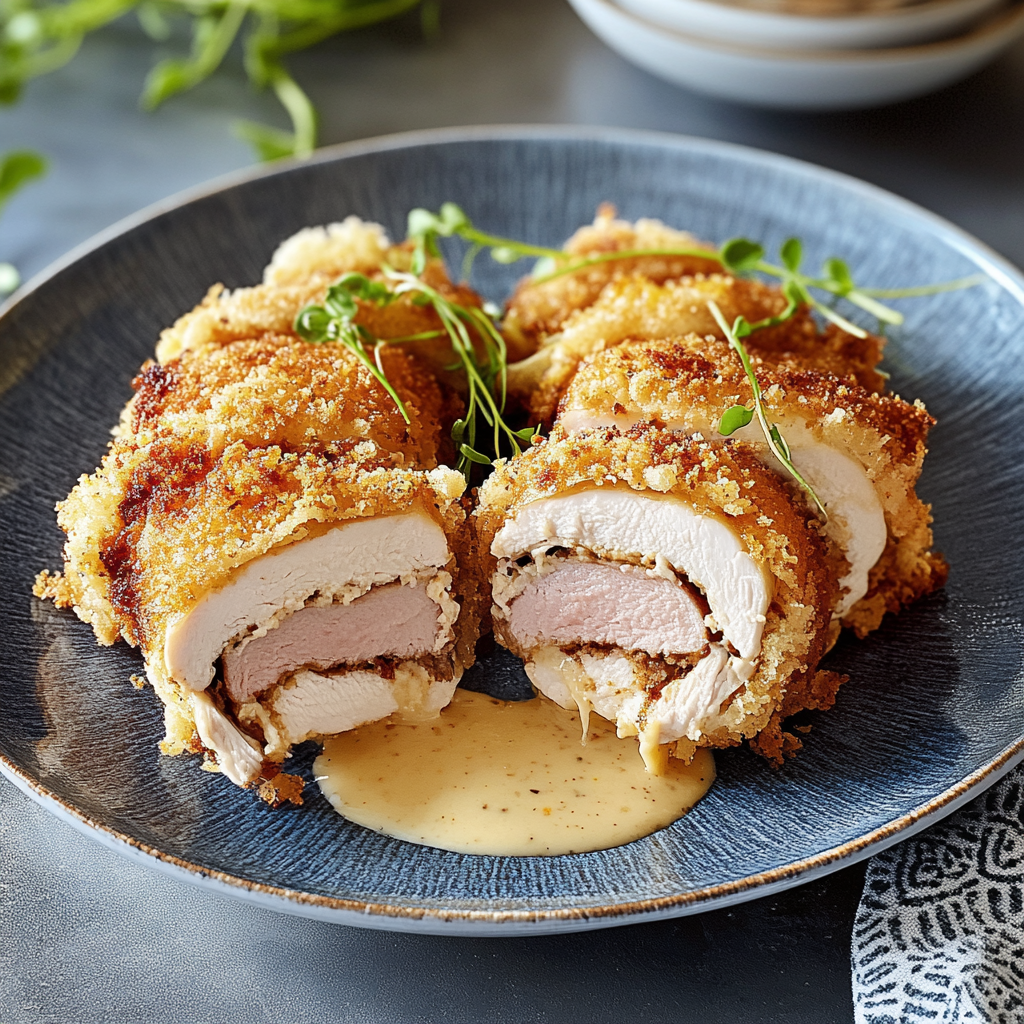 Recipe preparation for Chicken cordon bleu