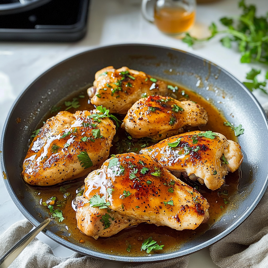 Recipe preparation for Maple Mustard Glazed Chicken