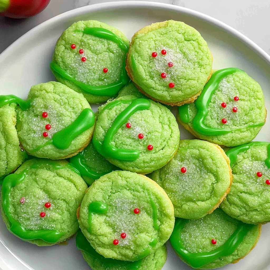 Recipe preparation for The Grinch Sugar Cookies