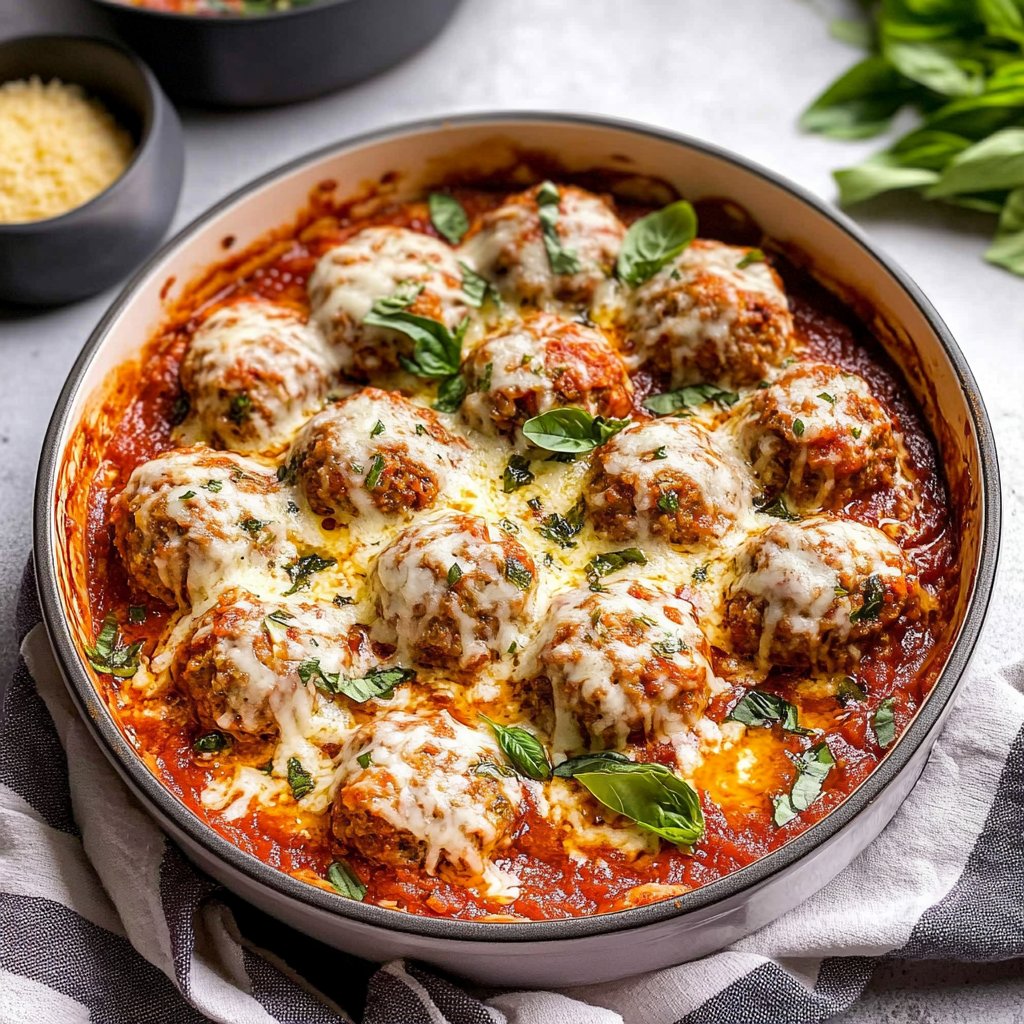 Recipe preparation for Meatball parmesan