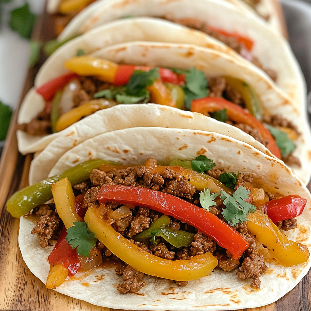 Recipe preparation for Ground beef fajitas