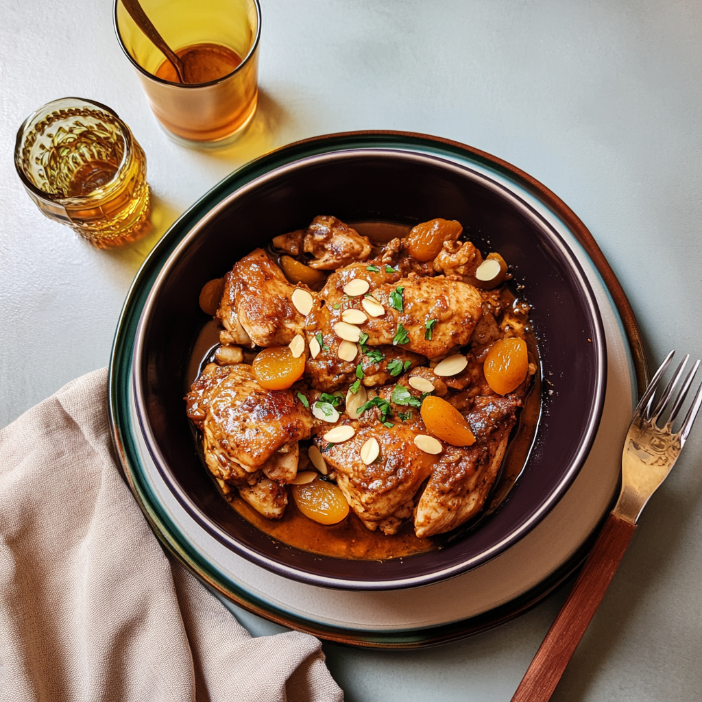 Recipe preparation for Instant Pot Moroccan Chicken with Apricots & Almonds