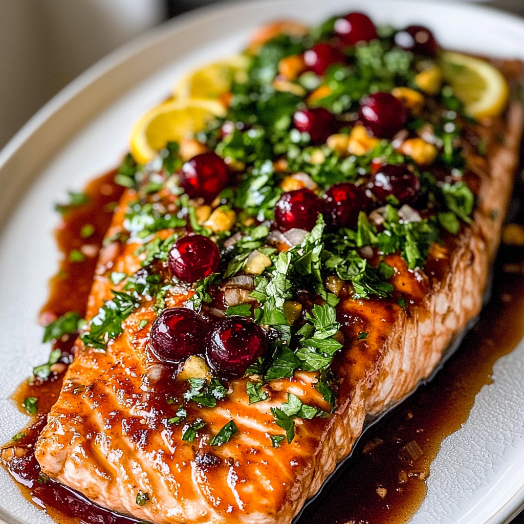 Recipe preparation for christmas baked salmon