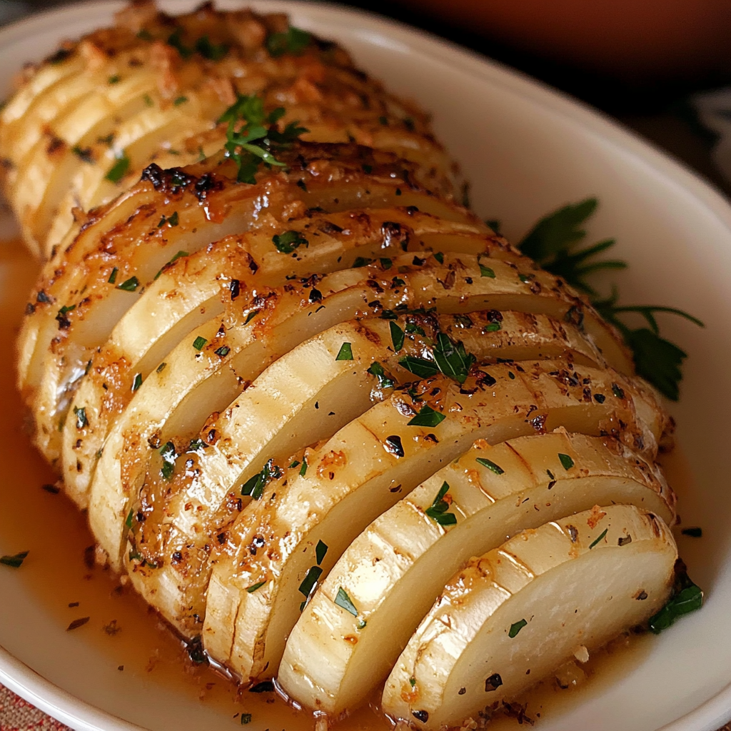 Recipe preparation for Hasselback Turnips