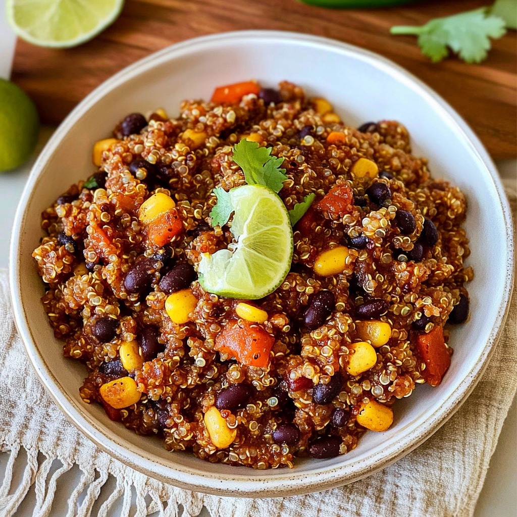 Recipe preparation for Instant Pot Vegetarian Quinoa & Black Bean Chili