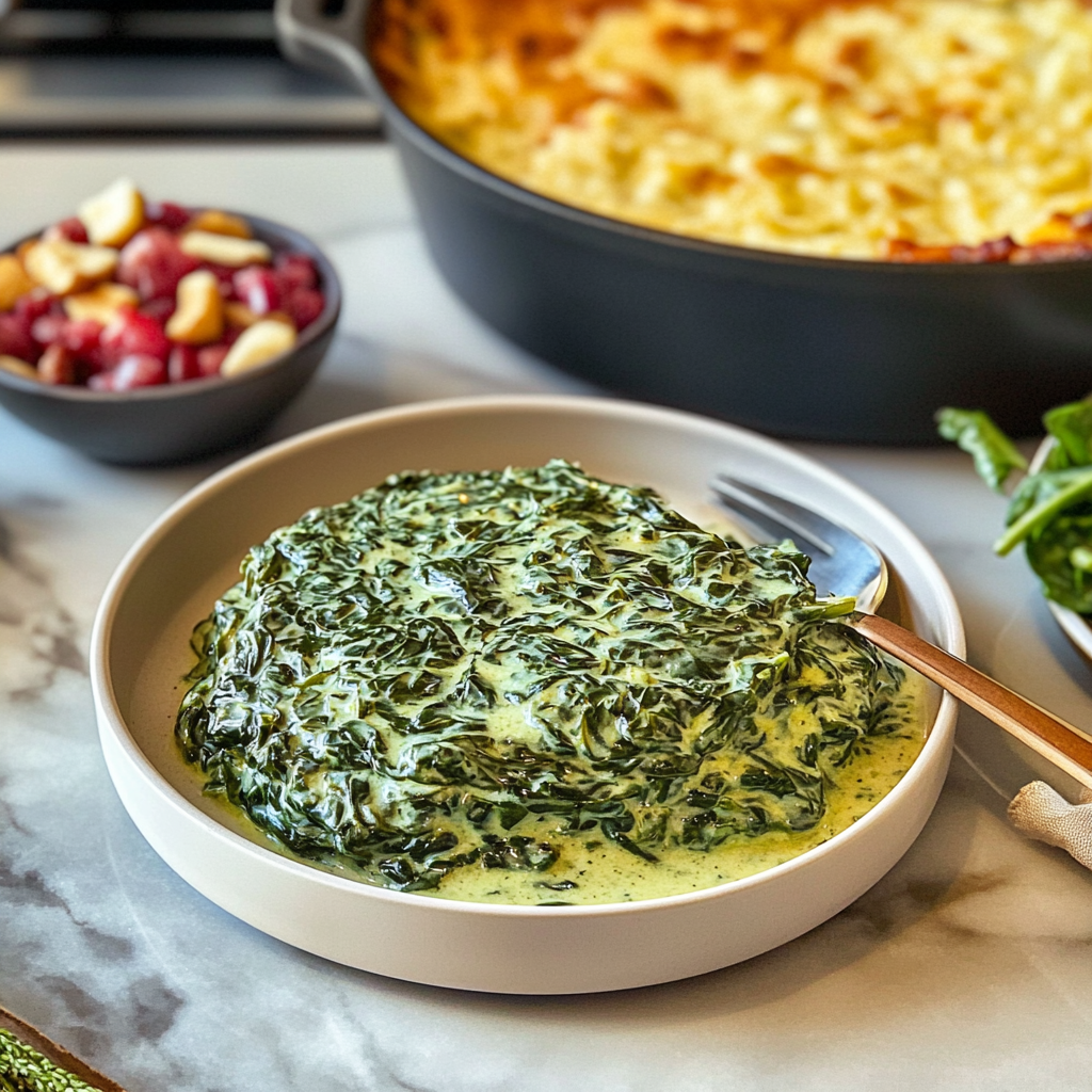 Recipe preparation for Lawry’s Famous Creamed Spinach