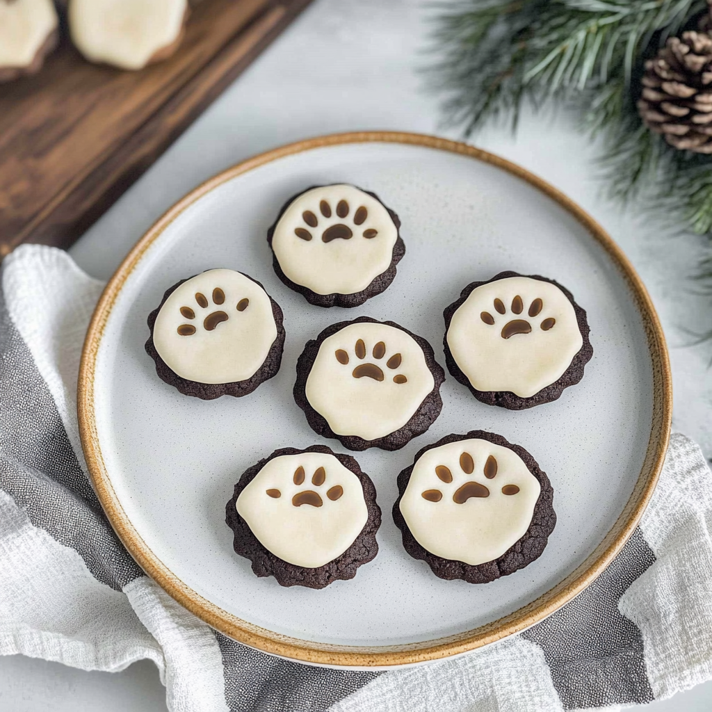 Recipe preparation for Polar Bear Paw Print Cookies