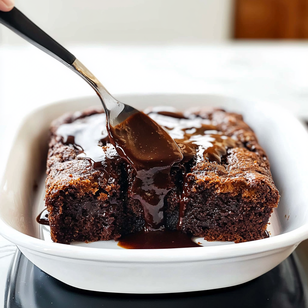 Recipe preparation for Hot Chocolate Fudge Cake