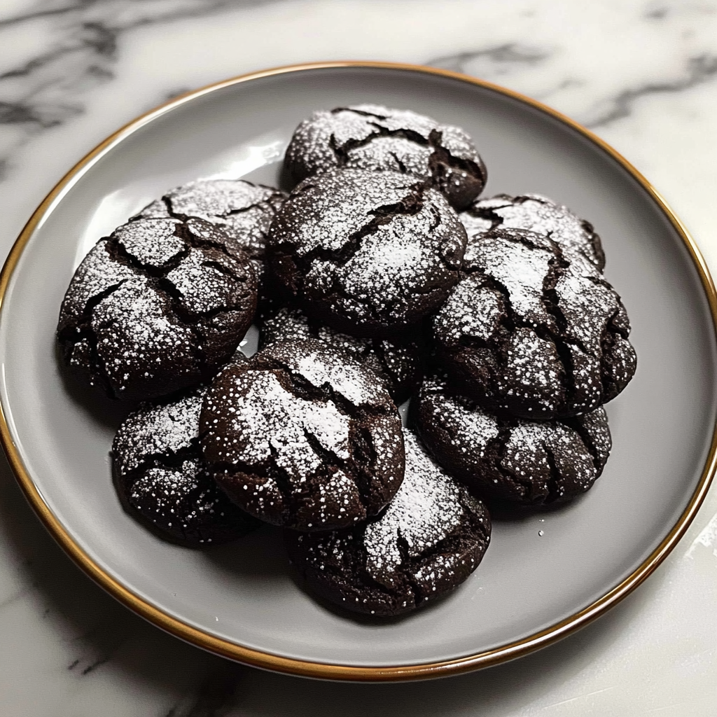 Recipe preparation for Sparkly Midnight Chocolate Cookies