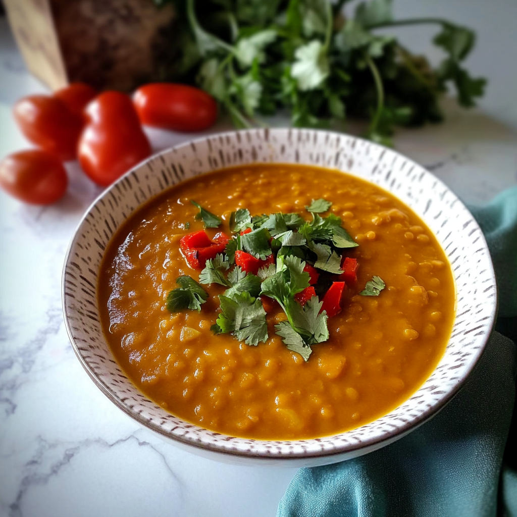 Recipe preparation for Spiced Red Lentil Soup