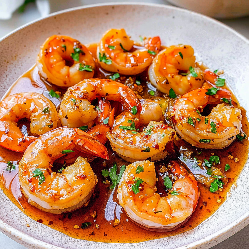 Recipe preparation for Spicy Shrimp with Hot Honey
